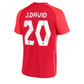 Kanada Jonathan David #20 Hemmakläder VM 2022 Kortärmad